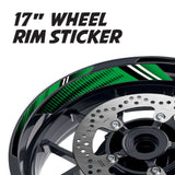 StickerBao Dark Green 17 inch GP17 Platinum Inner Edge Rim Sticker Universal Motorcycle Rim Wheel Decal Racing For Yamaha