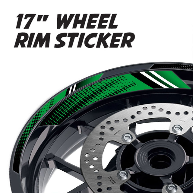StickerBao Dark Green 17 inch GP17 Platinum Inner Edge Rim Sticker Universal Motorcycle Rim Wheel Decal Racing For Suzuki
