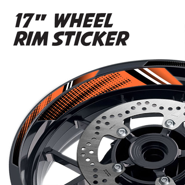 StickerBao Orange 17 inch GP17 Platinum Inner Edge Rim Sticker Universal Motorcycle Rim Wheel Decal Racing For Kawasaki