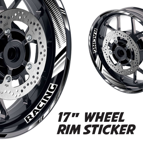 StickerBao White 17 inch GP17 Platinum Inner Edge Rim Sticker Universal Motorcycle Rim Wheel Decal Racing For Honda