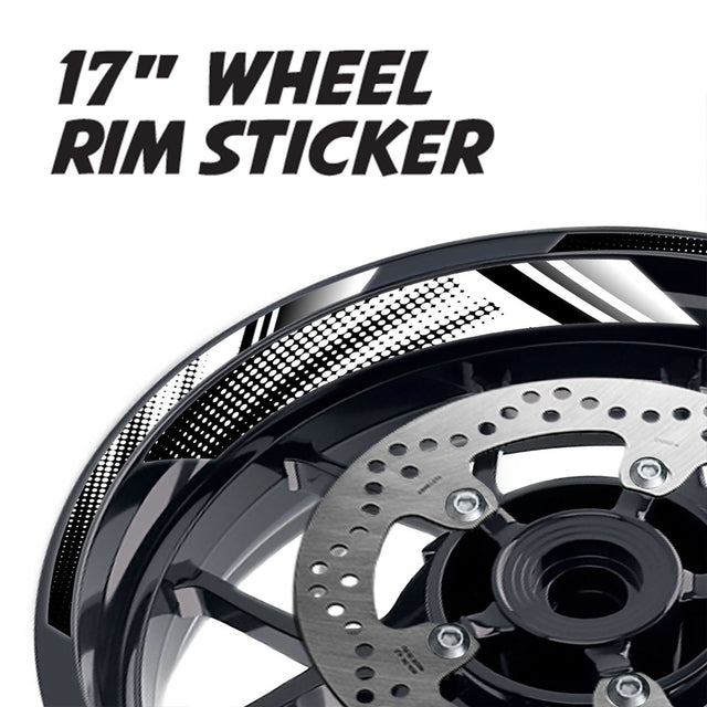 StickerBao White 17 inch GP17 Platinum Inner Edge Rim Sticker Universal Motorcycle Rim Wheel Decal Racing For Aprilia