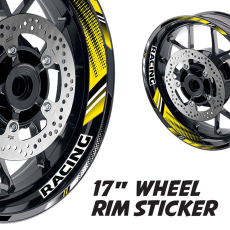 StickerBao Yellow 17 inch GP17 Platinum Inner Edge Rim Sticker Universal Motorcycle Rim Wheel Decal Racing For Honda