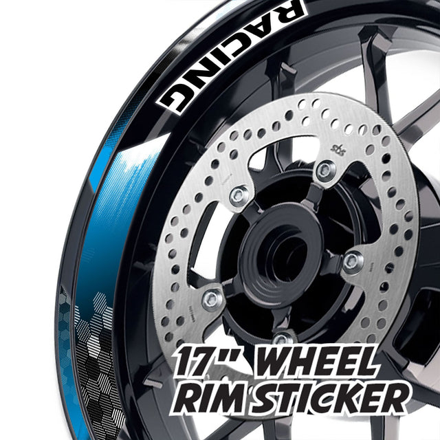 StickerBao Aqua 17 inch GP18 Platinum Inner Edge Rim Sticker Universal Motorcycle Rim Wheel Decal Racing For Ducati