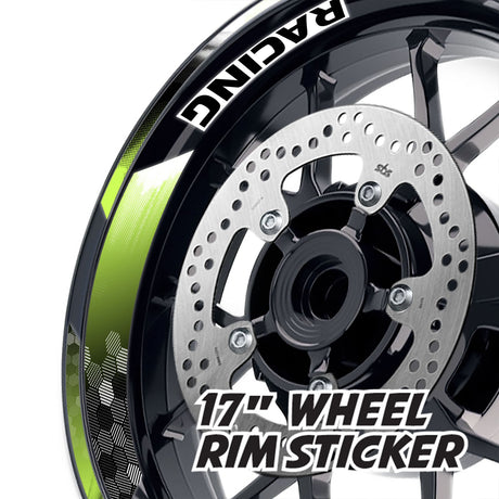 StickerBao Light Green 17 inch GP18 Platinum Inner Edge Rim Sticker Universal Motorcycle Rim Wheel Decal Racing For Suzuki