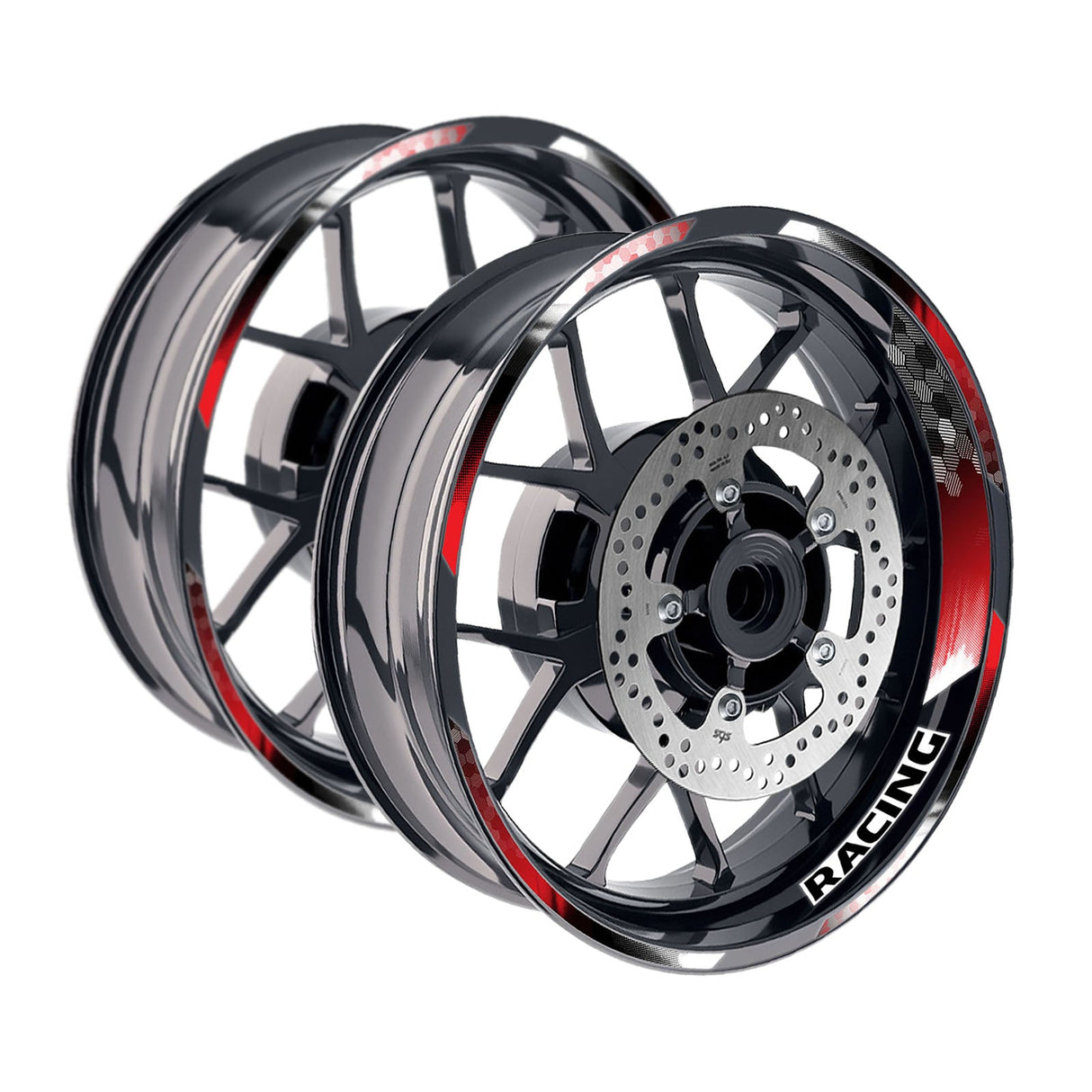 StickerBao Red 17 inch GP18 Platinum Inner Edge Rim Sticker Universal Motorcycle Rim Wheel Decal Racing For Honda