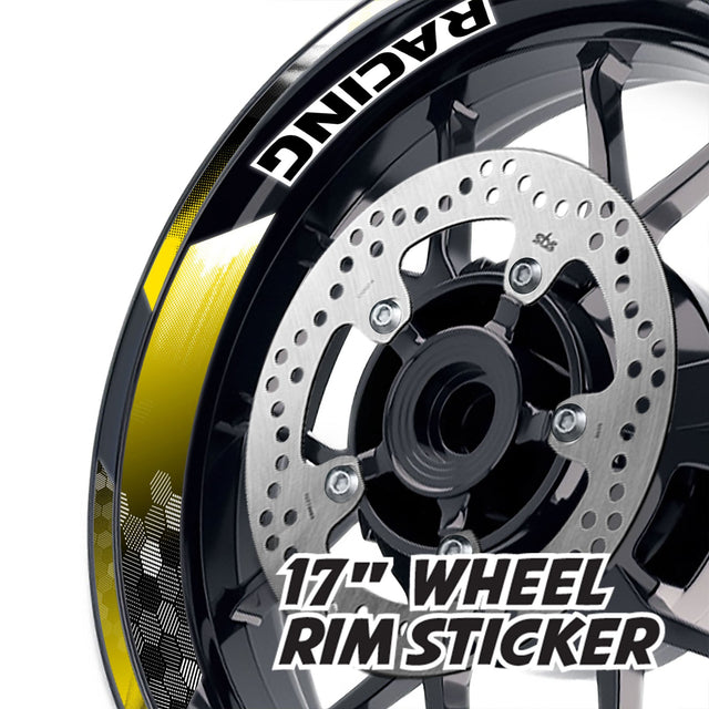 StickerBao Yellow 17 inch GP18 Platinum Inner Edge Rim Sticker Universal Motorcycle Rim Wheel Decal Racing For Honda