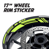 StickerBao Light Green 17 inch GP19 Platinum Inner Edge Rim Sticker Universal Motorcycle Rim Wheel Decal Racing For Kawasaki