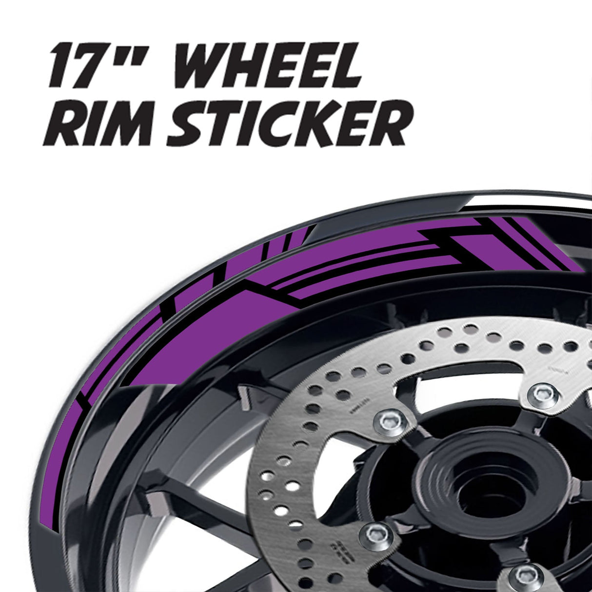 StickerBao Purple 17 inch GP19 Platinum Inner Edge Rim Sticker Universal Motorcycle Rim Wheel Decal Racing For Ducati