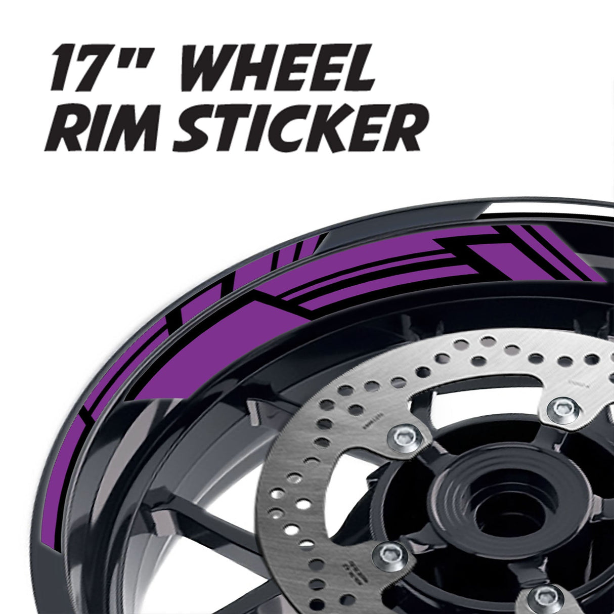 StickerBao Purple 17 inch GP19 Platinum Inner Edge Rim Sticker Universal Motorcycle Rim Wheel Decal Racing For Honda