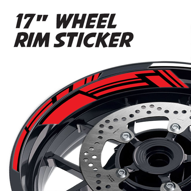StickerBao Red 17 inch GP19 Platinum Inner Edge Rim Sticker Universal Motorcycle Rim Wheel Decal Racing For Ducati