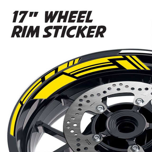 StickerBao Yellow 17 inch GP19 Platinum Inner Edge Rim Sticker Universal Motorcycle Rim Wheel Decal Racing For Honda