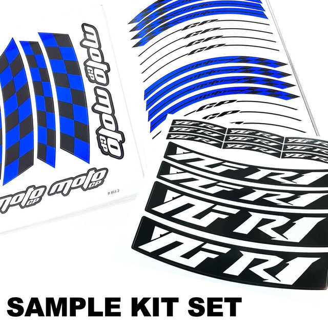 For Kawasaki ZX6RR Ninja ZX600 Logo MOTO 17 inch Rim Wheel Stickers GP01 Racing Check.