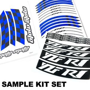 For Kawasaki Ninja 650R Logo MOTO 17'' Rim Wheel Stickers GP01 Racing Check.