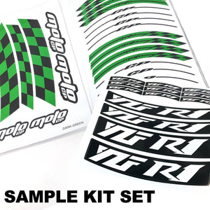For Suzuki GSXR1000 Logo MOTO 17'' Rim Wheel Stickers GP01 Racing Check.