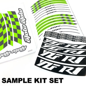 For Kawasaki Z750 Z800 Logo MOTO 17'' Rim Wheel Stickers GP02 Stripes.