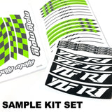 For Kawasaki ER-6F Logo MOTO 17 inch Rim Wheel Stickers GP02 Stripes.