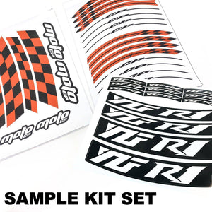 For Kawasaki ZX10R Ninja Logo MOTO 17'' Rim Wheel Stickers GP01 Racing Check.