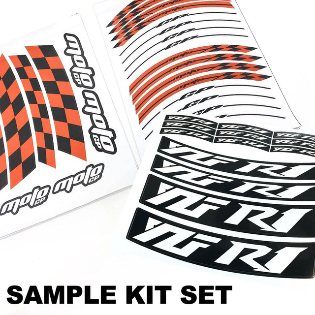 For Kawasaki ZX10RR Ninja Logo MOTO 17 inch Rim Wheel Stickers GP01 Racing Check.