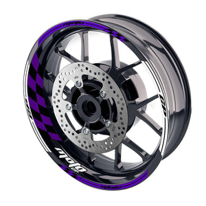 For Kawasaki ZX10R Ninja Logo MOTO 17'' Rim Wheel Stickers GP01 Racing Check.