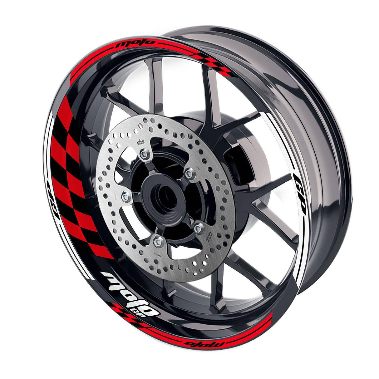 StickerBao Red 17 inch GP01 Platinum Inner Edge Rim Sticker Universal Motorcycle Rim Wheel Decal Check For Yamaha