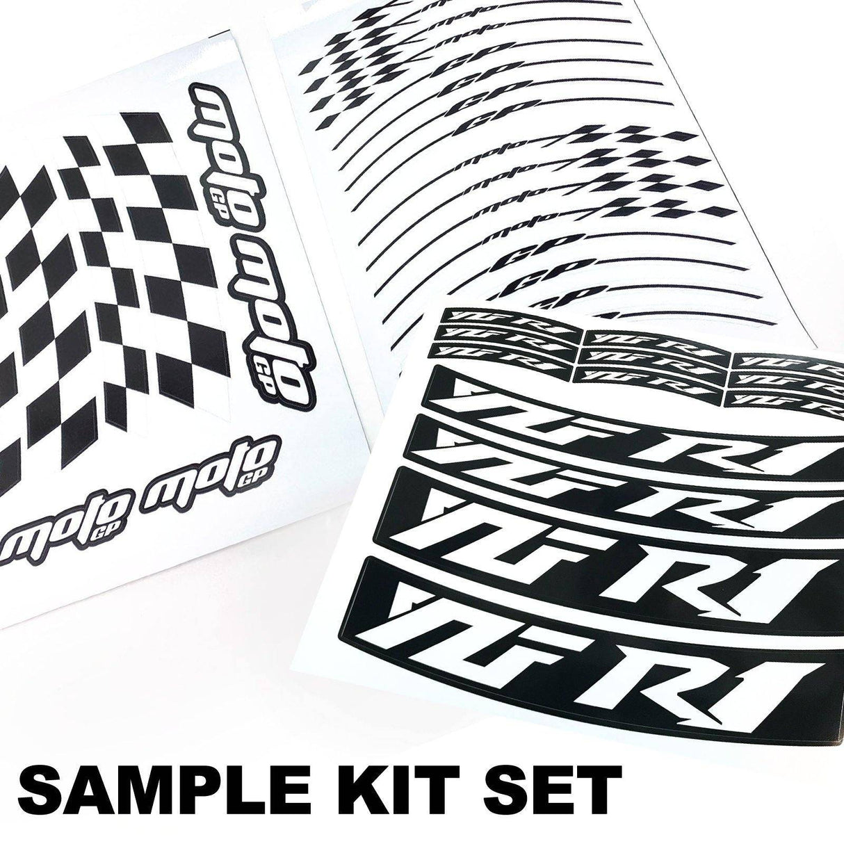 For Yamaha XSR 700 900 Logo MOTO 17 inch Rim Wheel Stickers GP01 Racing Check.