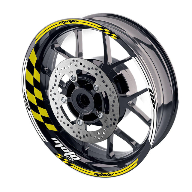 For Ducati Scrambler Cafe Racer Logo MOTO 17 inch Rim Wheel Stickers GP01 Racing Check.