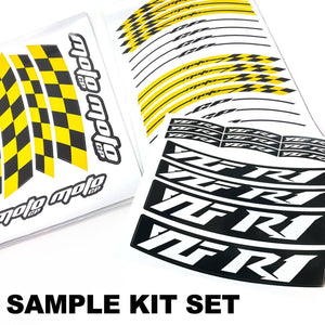 For Suzuki GSXR125 GSXR250 Logo MOTO 17'' Rim Wheel Stickers GP01 Racing Check.