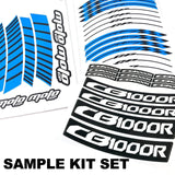 For Honda CB500X Logo MOTO 17 inch Rim Wheel Stickers GP02 Stripes.