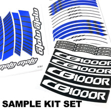 Load image into Gallery viewer, For Kawasaki Z1000 Logo MOTO 17&#39;&#39; Rim Wheel Stickers GP02 Stripes.
