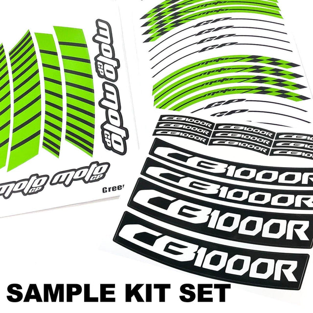 For Kawasaki Ninja 400 EX400 Logo MOTO 17 inch Rim Wheel Stickers GP02 Stripes.