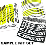 For Suzuki GSXR125 GSXR250 Logo MOTO 17 inch Rim Wheel Stickers GP02 Stripes.