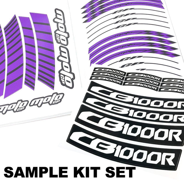 For Yamaha YZF R1 19-20 Logo MOTO 17 inch Rim Wheel Stickers GP02 Stripes.