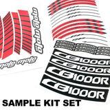 For Kawasaki Vulcan S 650 EN650 Logo MOTO 17 inch Rim Wheel Stickers GP02 Stripes.