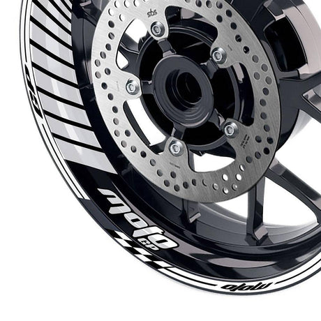 StickerBao White 17 inch GP02 Platinum Inner Edge Rim Sticker Universal Motorcycle Rim Wheel Decal Stripes For Ducati