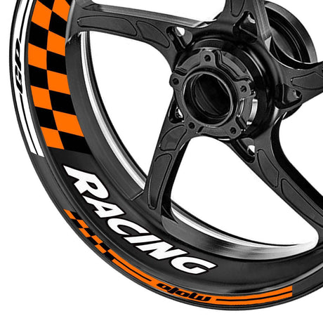 StickerBao Orange 17 inch GP03 Platinum Inner Edge Rim Sticker Universal Motorcycle Rim Wheel Decal Racing For Kawasaki