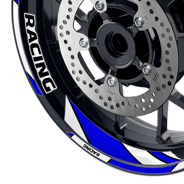 StickerBao Blue 17 inch GP06 Platinum Inner Edge Rim Sticker Universal Motorcycle Rim Wheel Decal Racing For Yamaha