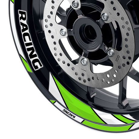 StickerBao Green 17 inch GP06 Platinum Inner Edge Rim Sticker Universal Motorcycle Rim Wheel Decal Racing For Kawasaki