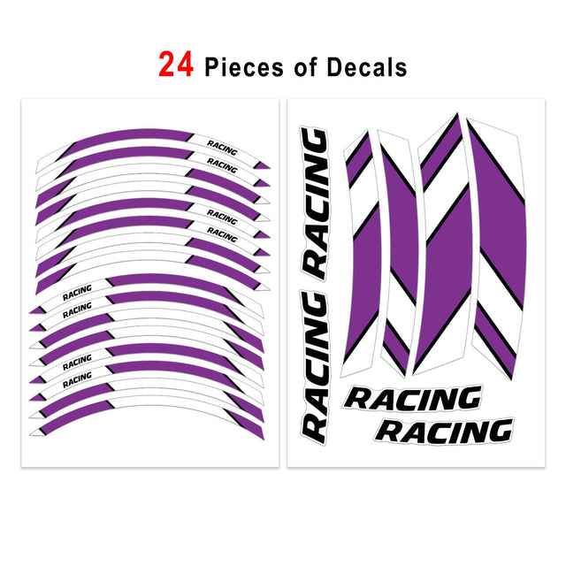 StickerBao Purple 17 inch GP06 Platinum Inner Edge Rim Sticker Universal Motorcycle Rim Wheel Decal Racing For Honda