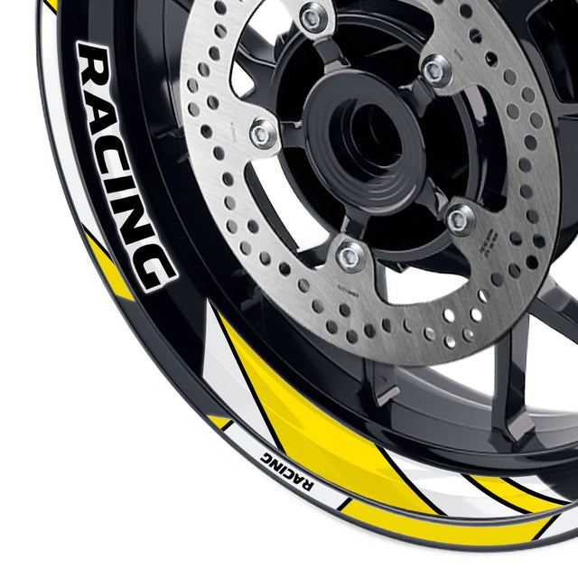 StickerBao Yellow 17 inch GP06 Platinum Inner Edge Rim Sticker Universal Motorcycle Rim Wheel Decal Racing For Honda