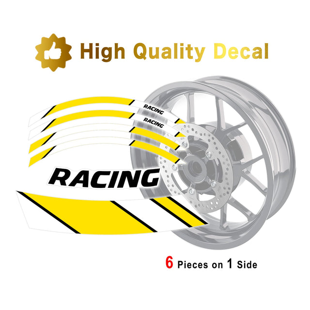 StickerBao Yellow 17 inch GP06 Platinum Inner Edge Rim Sticker Universal Motorcycle Rim Wheel Decal Racing For Honda