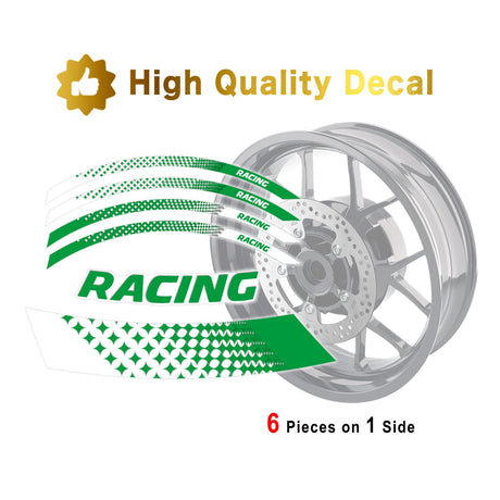 StickerBao Dark Green 17 inch GP07 Platinum Inner Edge Rim Sticker Universal Motorcycle Rim Wheel Decal Racing For Honda