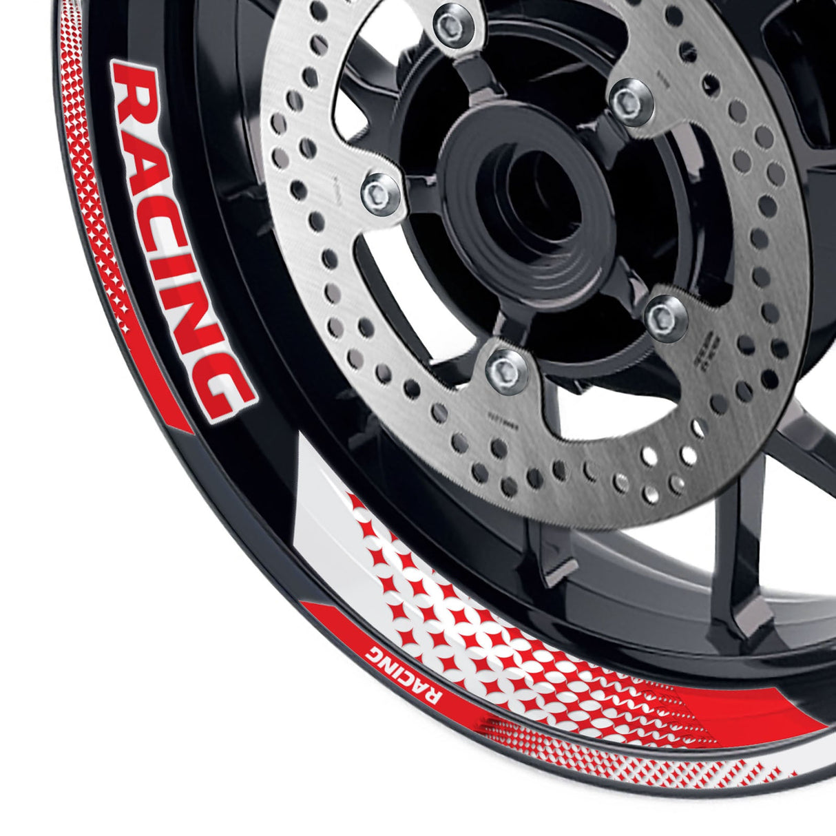StickerBao Red 17 inch GP07 Platinum Inner Edge Rim Sticker Universal Motorcycle Rim Wheel Decal Racing For Suzuki