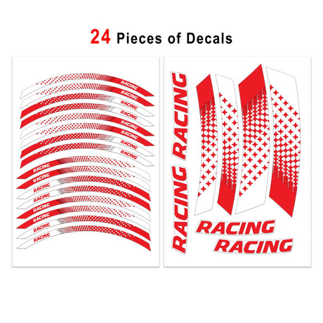 StickerBao Red 17 inch GP07 Platinum Inner Edge Rim Sticker Universal Motorcycle Rim Wheel Decal Racing For Yamaha