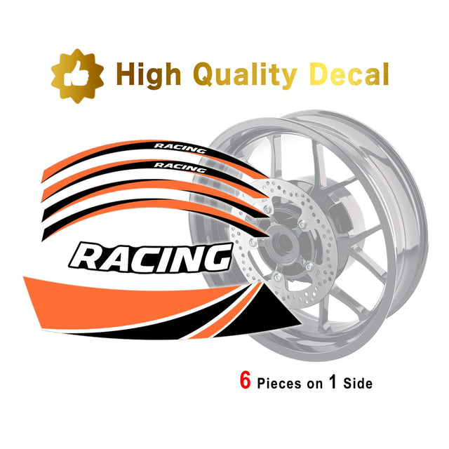 StickerBao Orange 17 inch GP08 Platinum Inner Edge Rim Sticker Universal Motorcycle Rim Wheel Decal Racing For Ducati