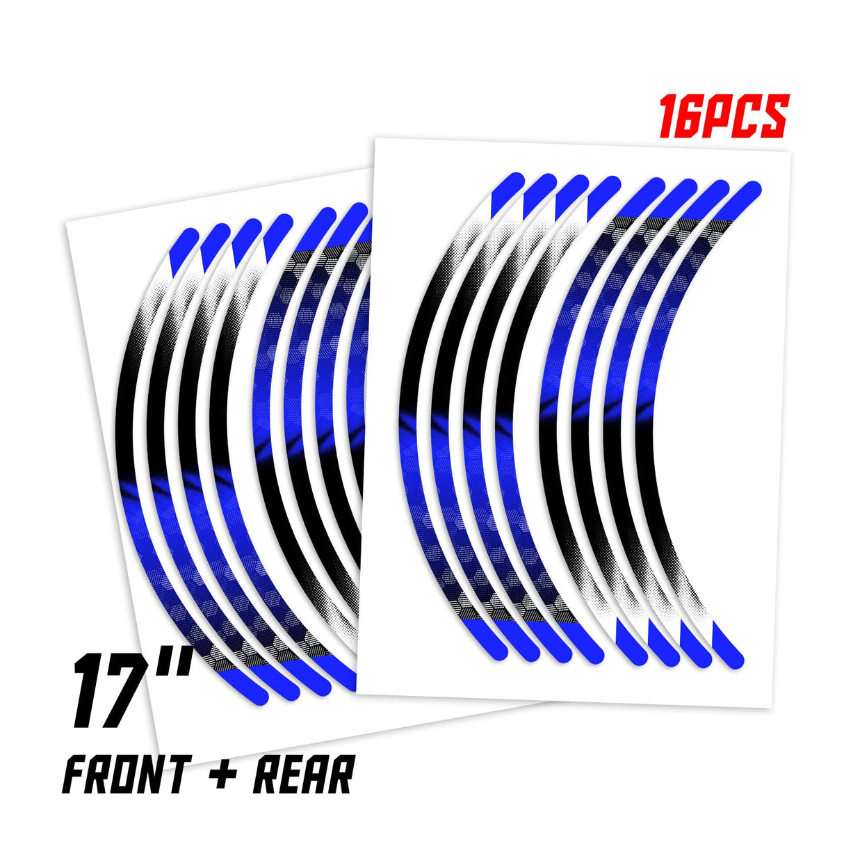 StickerBao Blue B01B Honeycomb Standard Edge Rim Sticker Universal Motorcycle 17 inch Wheel Stripe Decal For Suzuki