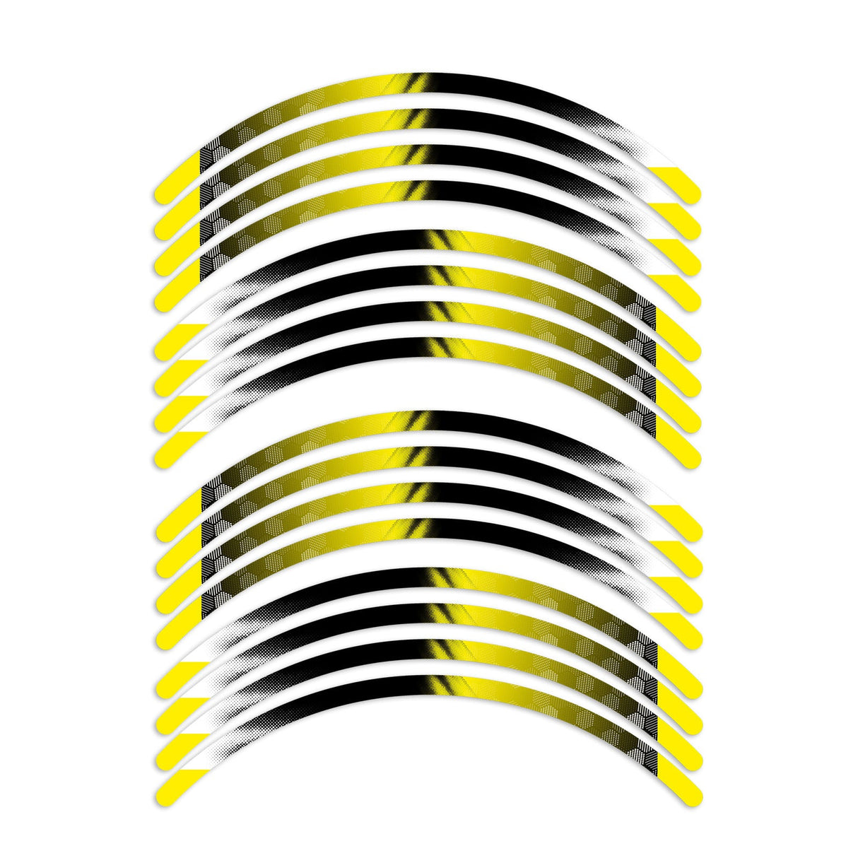 StickerBao Yellow Universal 17 inch Motorcycle B01B Honeycomb Standard Edge Rim Sticker Check Rim Wheel Decal  For Ducati