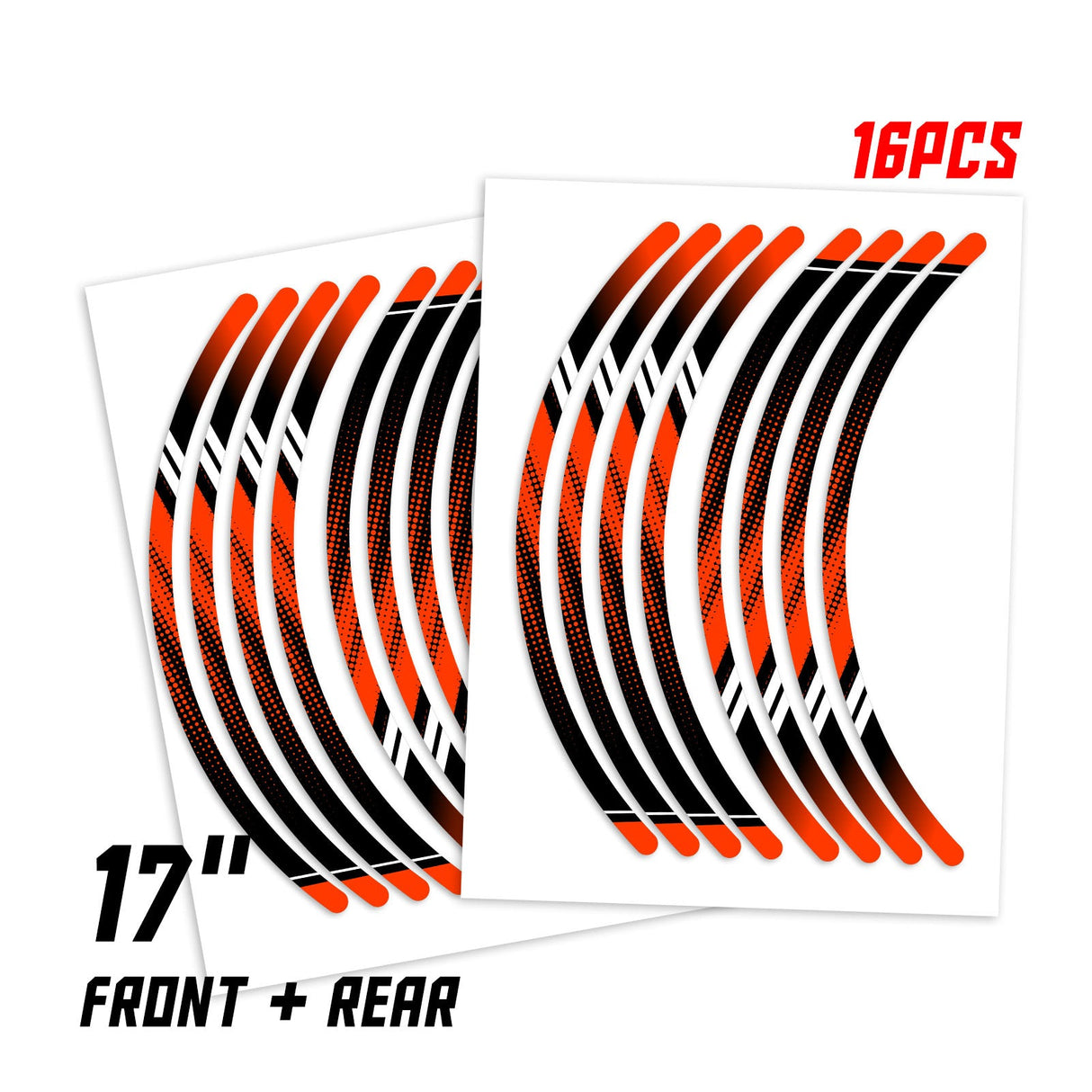 StickerBao Orange D01B DOT Standard Edge Rim Sticker Universal Motorcycle 17 inch Wheel Stripe Decal For Ducati