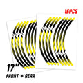 StickerBao Yellow Universal 17 inch Motorcycle D01B DOT Standard Edge Rim Sticker Check Rim Wheel Decal For For MV Agusta