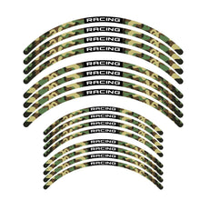 Load image into Gallery viewer, 21/19&#39;&#39; Rim Wheel Stickers F02B Green Camouflage Dirt Bike Rim Edge Stripes | For Kawasaki KXF 250 450.

