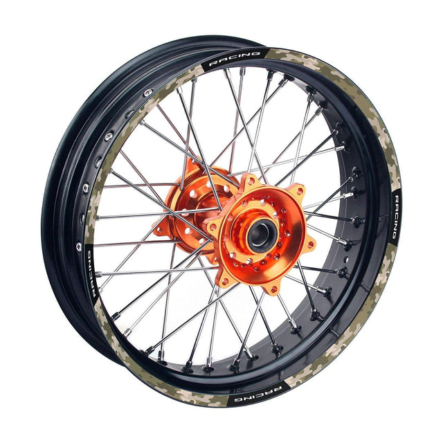 21 inch 18 inchRim Wheel Stickers F03B Brown Camouflage Dirt Bike Rim Edge Stripes | For Honda XR230 XR400R.
